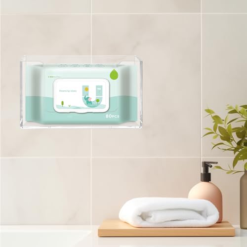 Wipe Holder Wall Mount Dispenser for Bathroom Tissue Box Acrylic Clear - color: Clear