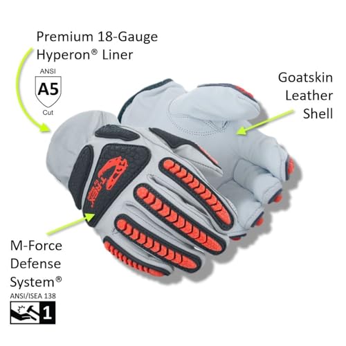 MAGID T-REX TRX818 Impact Gloves, Goatskin, A5, 12 Pairs, Size 8/Medium - size: 8/M, style: 12 Pairs