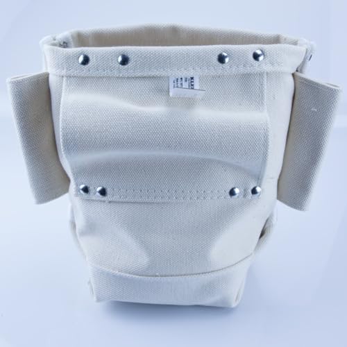 Klein Tools 5416T Tool Bag, Bull-Pin and Bolt Pouch, No. 4 Canvas with Tunnel Connection, 5 x 10 x 9-Inch - size: 1 Count, style: Canvas