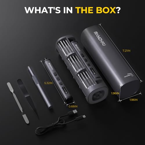 3.7V Mini Electric Screwdriver 78-in-1, Max 0.5N.m, Precision Screwdriver Set with 72 Magnetic Bits, 5/32" Hex, Magnetic Storage, Repair Tool Kit for Electronics Computer, Phone, Glasses, Watch