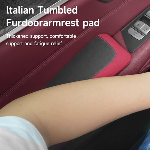 Alcantane Elbow Rest: Memory Foam Support for Car Legs and Knee, Anti-Fatigue - color: Red left hand pad