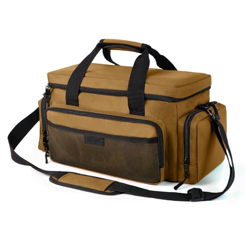 VJI 18" Heavy Duty Tool Bag with Adjustable Shoulder Strap, Khaki - color: Khaki