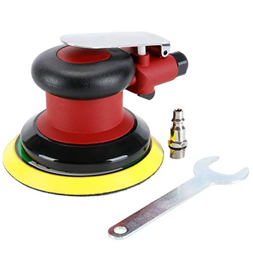 Professional Air Random Orbital Palm Sander, Heavy Duty Dual Action Pneumatic Sander with 1pc Backing Plate (5 inch) - size: 5 inch