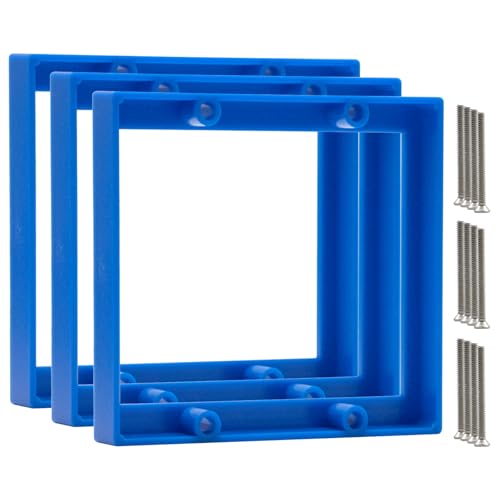 1/2" Double Gang Electrical Box Extender, Blue, Pack of 3 - color: Blue-1/2"