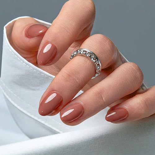 CurvLife Extra Short Almond Press On Nails, Soft Blush Nude Pink, Soft Gel - color: B1 - Terra Nude