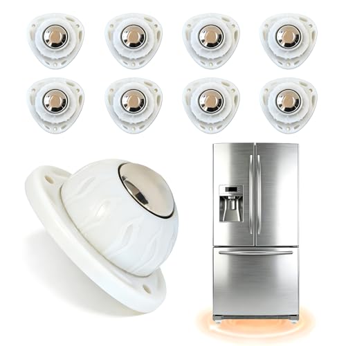 Heavy Duty Self Adhesive Furniture Casters 8 Pack Stick-On Swivel Wheels - color: White-8