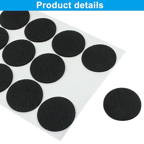 Bivethoi Self-Stick Round Felt Furniture Pads, 1.5"/38mm, Black, 60pcs - size: 1.5" Round 60pcs