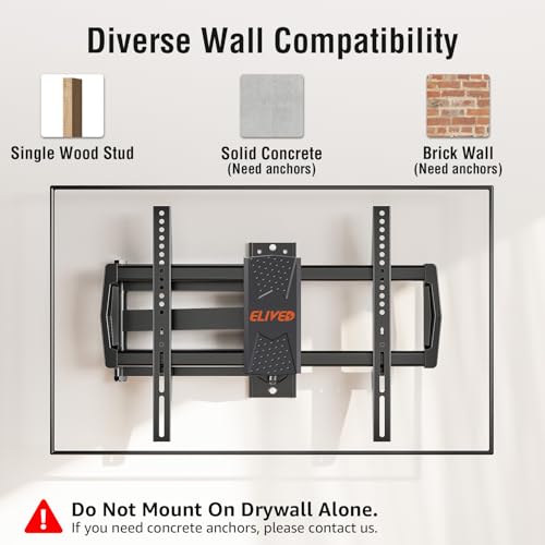 32" Long Arm TV Wall Mount for 32-75 Inch TV, Corner TV Bracket Single Stud - size: TV 42-75". Arm 32"