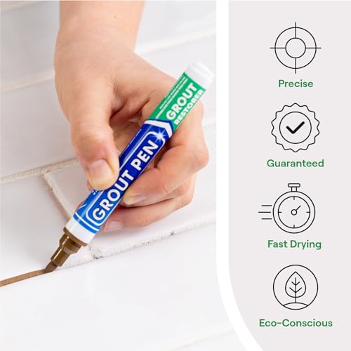 Grout Pen Brown Tile Grout Paint Marker - Narrow 5mm Tip (7mL) - 3 Pack - style: Brown