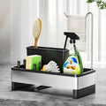 Ewaiira Sponge Holder for Kitchen Sink, Stainless Steel Sink Caddy - color: D-black