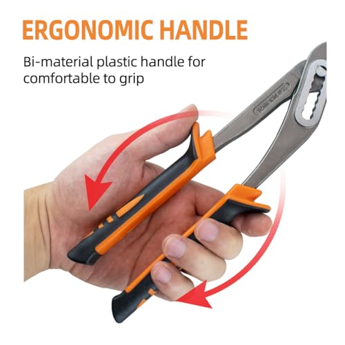 6-Piece Large Pilers and Wrench Set,8" & 10" Groove Joint Pliers,8" & 12" Adjustable Wrench with 8 Inch Long Nose and Lineman's Pliers for Home Use and DIY Project - style: 6 Pack 8" & 10" & 12"