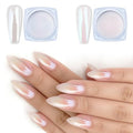 Artdone 2 Jars Chrome Nail Art Pearl Powder White and Red Iridescent - color: White and red pearl