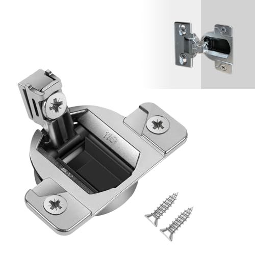110-Degree Cabinet Door Hinges - Replacement for Blum Compact 33 Self-Closing Hinges, Adjustable Screw-On Design for Open-Side/Standard Cabinets, Soft-Close Durable Steel (Sliver, 2 Pack) - size: 2 Pack