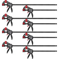 8-Pack 12" and 6" Bar Clamps for Woodworking Set - size: 12'' & 6''