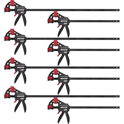 8-Pack 12" and 6" Bar Clamps for Woodworking Set - size: 12'' & 6''
