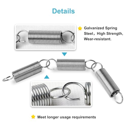 99PCS Extension Spring Assortment Kit, 12 Sizes Small Tension Springs with Dual Hook Ends, Galvanized Spring Steel Construction, Tiny Springs Set for Hobby Crafting and DIY Repair Project