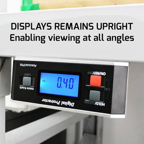 Digital Angle Finder Magnetic Protractor Inclinometer Angle Level Meter Tool Digital Protractor Bevel Gauge for Woodworking, Table Saw, Construction V-Groove 0~360 degree with Backlight