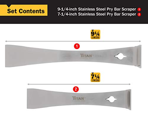 Titan 17005 2-Piece Stainless Steel Pry Bar Scraper Set - size: 7-1/4 x 9/16" and 9-1/4 x 9/16"
