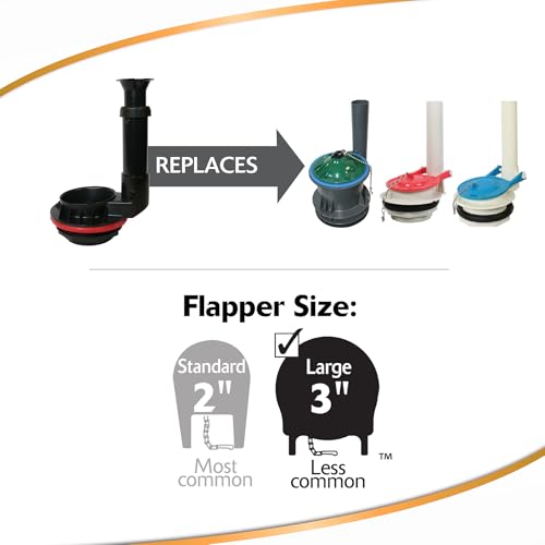 Korky Large 3-Inch Toilet Flush Valve Kit – Fits Many Brands - 5030