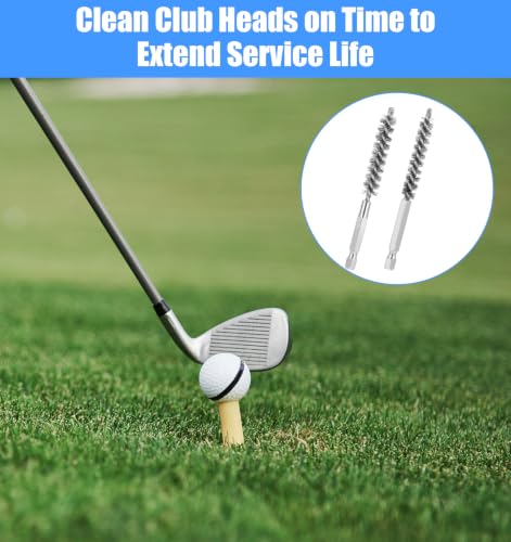 4 Pcs Bore Brush for Drill, Stainless Steel Round Wire Brush, Wire Bore Brush for Drill with 1/4 Inch Hex Shank, 8mm & 10mm | Twisted Wire Brushes for Golf Club Hosel Ferrule Rust Tube Cleaning