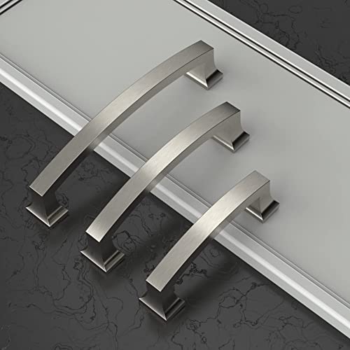 Asidrama 10 Pack 3 Inch(76mm) Hole Centers Kitchen Cabinet Handles, Brushed Satin Nickel Cabinet Pulls Kitchen Cabinet Hardware for Cupboard Drawer Pulls - color: Brushed Satin Nickel, size: 3" Hole Center, style: 10 Pack