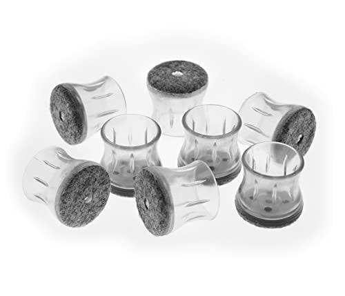 Slipstick GorillaFelt Chair Leg Floor Protectors for Hardwood Floors, Clear Sleeve Felt Pads for Furniture That Stay On, Fits Round & Square Legs, Includes 8 Premium Transparent Chair Socks, CB182 - size: 5/8 Inch - 7/8 Inch Sleeve 8 Pack