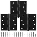 KOLET Ball Bearing Door Hinges, 4 x 4 Inches, Matte Black, 3 Pack - color: Black, size: 3 Pack