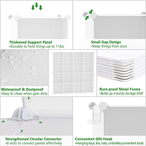 C&AHOME 16 Cube Storage Organizer Cube Shelves Units Storage Cubes, Milky - color: Milky