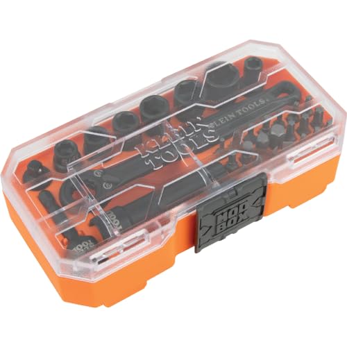 Klein Tools 65300 KNECT 32-Piece Pass Through Socket Set, SAE Impact Set with MODbox Case, 1/4-Inch Drive, Sockets, Bits and Accessories - style: 32-Piece