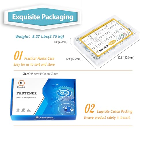 KADRICK 700PCS Class 8.8 Metric Bolt Assortment,M6 M8 M10 Flange Hex Bolts - size: 700Pcs M6-M10 FLANGE HEX Eco-Friendly