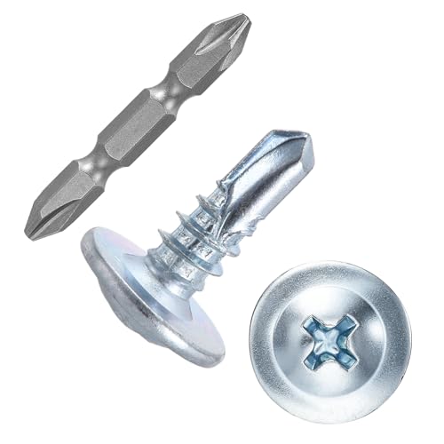 50Pcs #8x1/2 Self-Drilling Screws Carbon Steel Blue-White - color: Blue and White, size: #8x1/2"