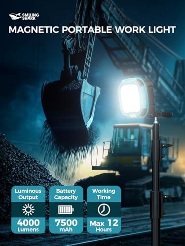 Smiling Shark Portable Work Light with Magnetic 7500 mAh Rechargeable - color: Blue