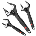 MAXPOWER Slim Jaw Adjustable Wrench Set, 8" 10" 12" Wide Jaw Opening Adjustable Wrench, Dual Scale with Metric and SAE, Deep Jaw with Soft Grip Handle, Jaw Capacity 36mm 50mm 60mm - size: 8" 10" 12"
