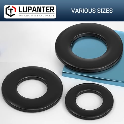 5/16" Black Flat Washers 50 Pack Made of 18-8 (304) Stainless Steel Metal Washers for Screws - color: Black, size: 5/16"