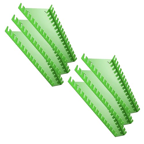 Reniteco Plastic Wrench Organizer, Premium High-density Wrench Holder, Large Wrench Racks for Wall and Tool Box, 96 Slots Fit SAE& Metric Wrench Tray(6Green) - color: Green, size: 6PC