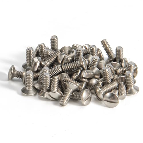 Henne Bery 3/8" Long 6-32 Thread, Oval Head Milled Slot Replacement Wall Plate Screws, 50 Pack, Satin Nickel/Brushed Nickel - color: Nickel, size: 3/8",50 Pack