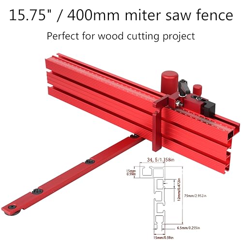Table Saw Miter Gauge Works w/Table Saws, Band Saw and Router Table (Red) - color: Miter Gauge - Red