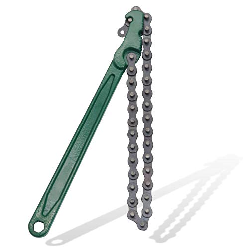 12 Inch Heavy-Duty Ratcheting Chain Wrench Reversible Oil Filter Tool Pipe Fittings Tools Fit Max 6 Inch Diameter - color: 12" Chain Wrench