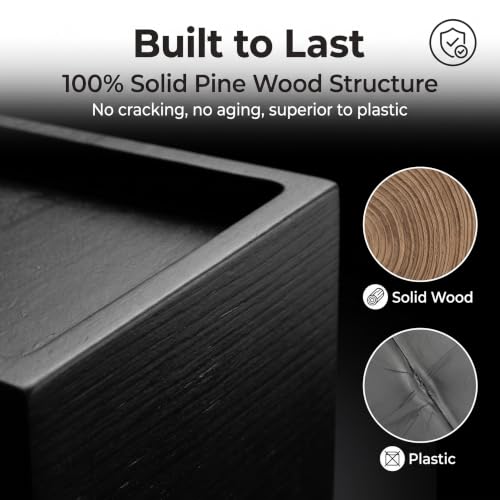 Lufia 3 Inch Solid Pine Wood Furniture Risers 4 Pack, 2000 LBS Non-Slip Lift Blocks for Bed Sofa Cabinet - color: Black - 4-pack, size: 3 Inch