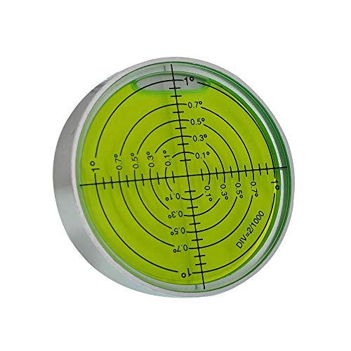Aluminum alloy high precision horizontal bubble universal high precision small level bubble level meter circular bubble correction Convenient and quick (Silver-green - with magnetic) - color: Silver-green - With Magnetic