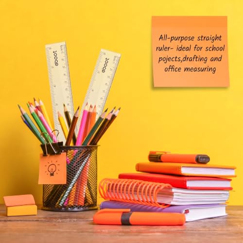 EBOOT 2 Pack Clear Plastic Ruler 6 Inch Straight Ruler for School - color: White, size: 6 Inch