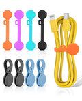 8 PCS Silicone Magnetic Cable Ties, Reusable cord Organizer clips - size: 8-PCS