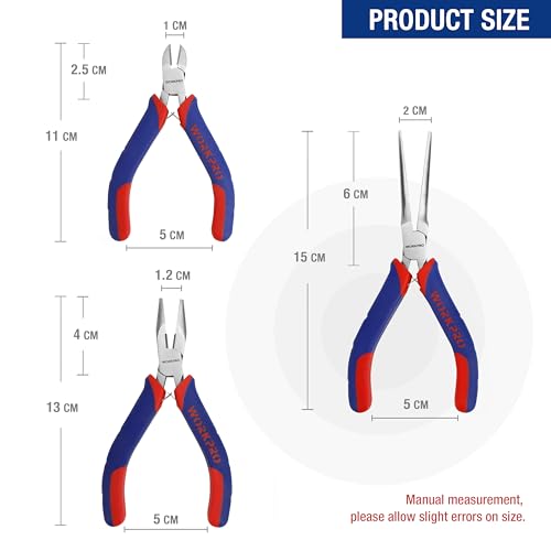 WORKPRO Mini Pliers Set, 3-Piece Small Pliers Tool Kit