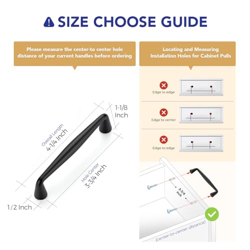 Ravinte Matte Black Cabinet Handles Solid Handles,3-3/4 Inch,5 Pack - color: Matte Black, size: 3-3/4 Inches Hole Center