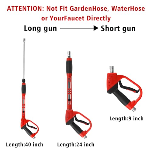 Tool Daily Deluxe Pressure Washer Gun, Replacement Wand Extension, 40 Inch - size: 40inch