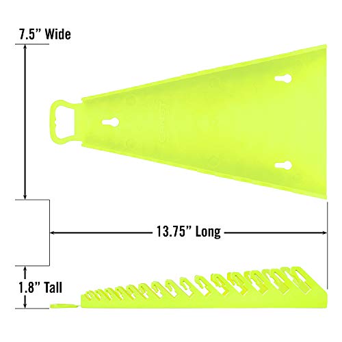 Ernst Manufacturing 5182HV Reverse Gripper Wrench Organizer, 15 Tool, High-Visibility - color: Hi-viz, size: 15 Tool, style: Reverse