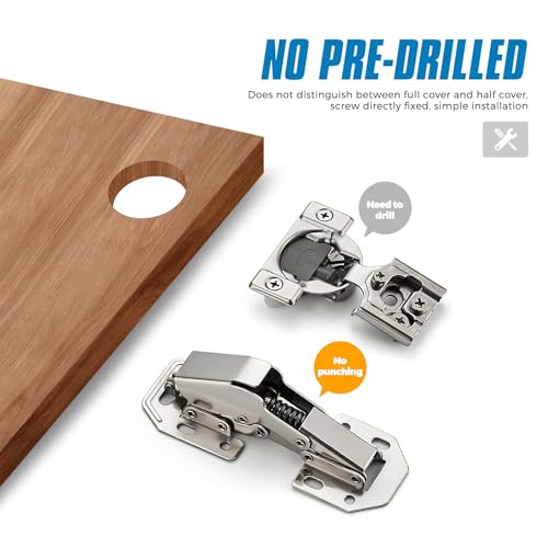Ravinte Hidden Cabinet Hinges, Concealed Cabinet Hinges Soft Close, 2 Pack
