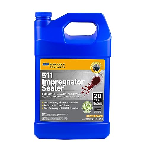 Miracle Sealants 511 Impregnator Advanced Penetrating Sealer for Countertops, Stone, Tile & Grout, Gallon - size: Gallon (Pack of 1)