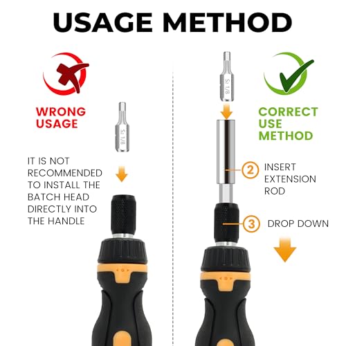 MULWARK Screwdriver Bit Set & Socket Kit, 63-Pieces Ratcheting Screwdriver Set with Case, 63 in 1 Multi Bit Screw Driver for Home DIY, Electronics, Car Emergency and Garage