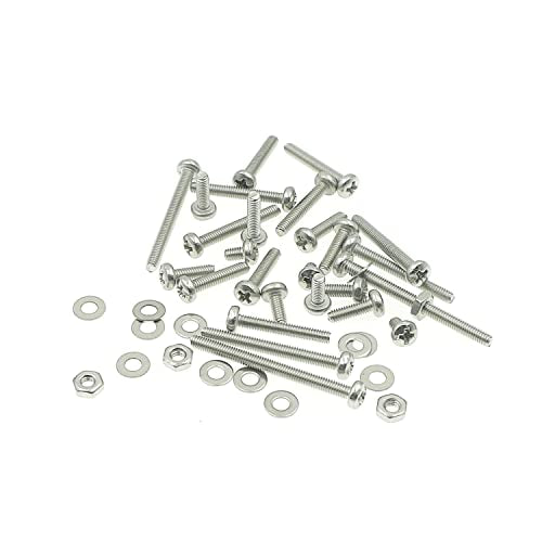 420PCS M2.5 Phillips Pan Head Machine Screws Nuts Flat Washers Kit;304 Stainless Steel;Screws Length:4mm to 30mm - size: M2.5